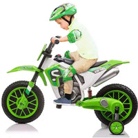 Sandinrayli Moto Électrique pour Enfants 12V Moto Cross Voiture Électrique Batterie Motocross Tout-Terrain