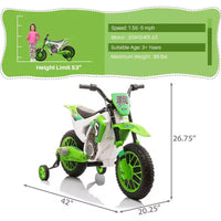 Sandinrayli Moto Électrique pour Enfants 12V Moto Cross Voiture Électrique Batterie Motocross Tout-Terrain