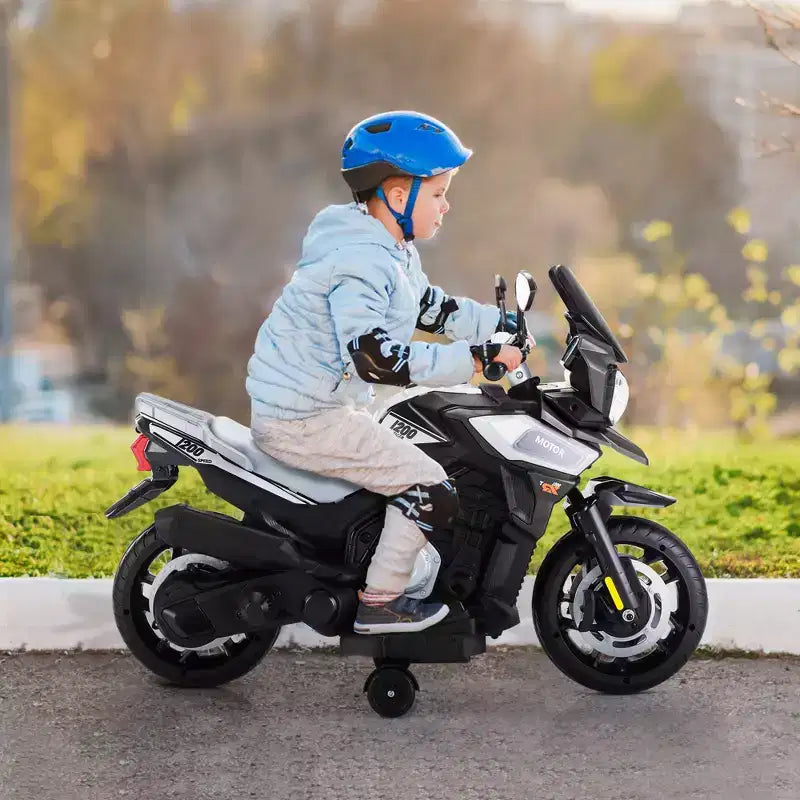 Sandinrayli Moto électrique 12V à enfourcher pour enfants, moto à batterie tout-terrain motos cross