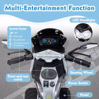 Sandinrayli Moto électrique 12V à enfourcher pour enfants, moto à batterie tout-terrain motos cross