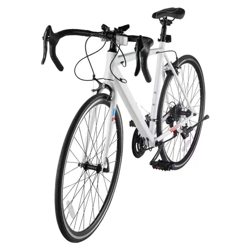 Vélo de route VEVOR, roues 700C, vélo de course, transmission SHIMANO 21 vitesses, vélo de route urbain avec cadre en acier au carbone, blanc