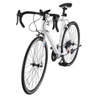 Vélo de route VEVOR, roues 700C, vélo de course, transmission SHIMANO 21 vitesses, vélo de route urbain avec cadre en acier au carbone, blanc