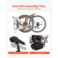 Vélo de route VEVOR, roues 700C, vélo de course, transmission SHIMANO 21 vitesses, vélo de route urbain avec cadre en acier au carbone, blanc