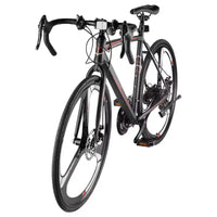 Vélo de route VEVOR, Roues 700C, Vélo de course, Système de transmission SHIMANO 21 vitesses, Vélo de route de ville avec cadre en acier au carbone, Noir