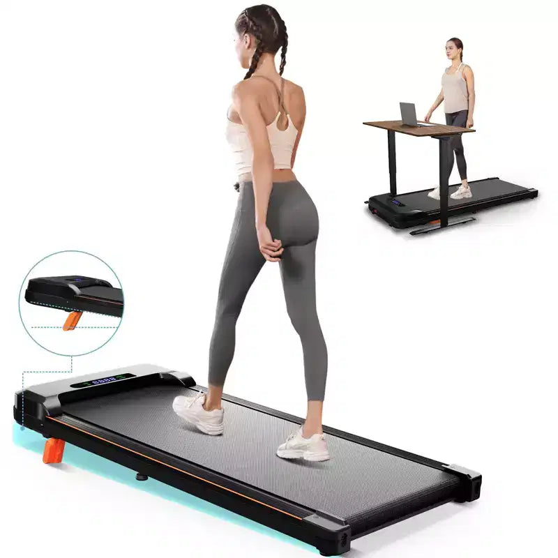 Tapis Roulant Pliable KERDOM, Tapis de Marche Sous Bureau, Tapis de Course pour Bureau à Domicile, Tapis Roulant Silencieux 2 en 1 pour la Marche et le Jogging