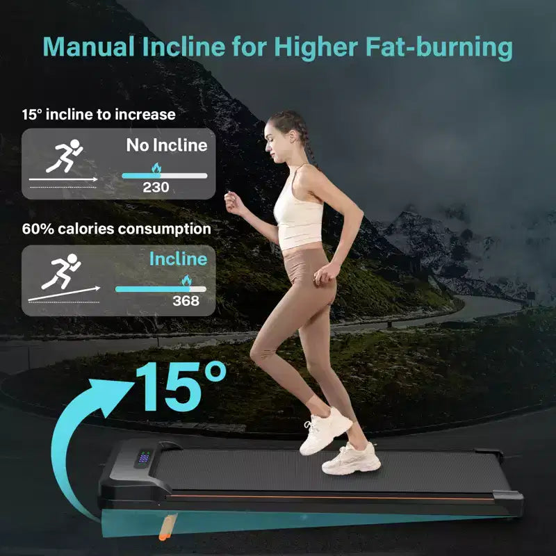 Tapis Roulant Pliable KERDOM, Tapis de Marche Sous Bureau, Tapis de Course pour Bureau à Domicile, Tapis Roulant Silencieux 2 en 1 pour la Marche et le Jogging