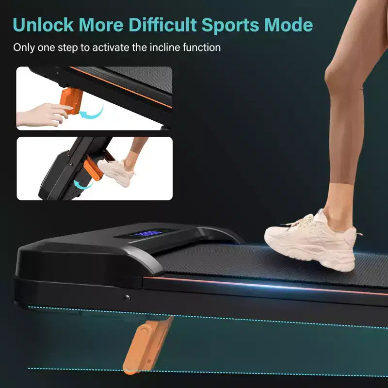 Tapis Roulant Pliable KERDOM, Tapis de Marche Sous Bureau, Tapis de Course pour Bureau à Domicile, Tapis Roulant Silencieux 2 en 1 pour la Marche et le Jogging