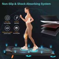 Tapis Roulant Pliable KERDOM, Tapis de Marche Sous Bureau, Tapis de Course pour Bureau à Domicile, Tapis Roulant Silencieux 2 en 1 pour la Marche et le Jogging