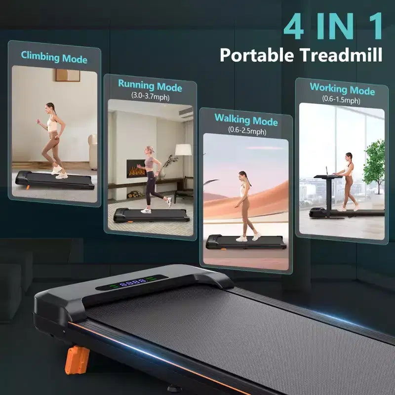 Tapis Roulant Pliable KERDOM, Tapis de Marche Sous Bureau, Tapis de Course pour Bureau à Domicile, Tapis Roulant Silencieux 2 en 1 pour la Marche et le Jogging