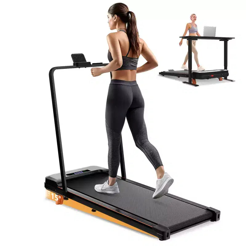 Tapis de marche KERDOM Under Desk, tapis roulant portable pour la maison et le bureau, tapis de marche 2 en 1 avec télécommande, capacité de 158 kg, tapis de course 2,5 CV avec LED