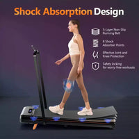 Tapis de marche KERDOM Under Desk, tapis roulant portable pour la maison et le bureau, tapis de marche 2 en 1 avec télécommande, capacité de 158 kg, tapis de course 2,5 CV avec LED
