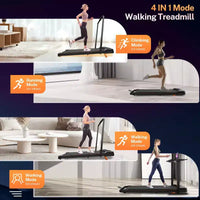Tapis de marche KERDOM Under Desk, tapis roulant portable pour la maison et le bureau, tapis de marche 2 en 1 avec télécommande, capacité de 158 kg, tapis de course 2,5 CV avec LED