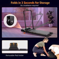 Tapis de marche KERDOM Under Desk, tapis roulant portable pour la maison et le bureau, tapis de marche 2 en 1 avec télécommande, capacité de 158 kg, tapis de course 2,5 CV avec LED