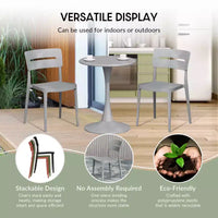 WestinTrends Playa Ensemble de bistrot 3 pièces en résine pour extérieur avec chaises de salle à manger de terrasse empilables