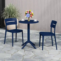 WestinTrends Playa Ensemble de bistrot 3 pièces en résine pour extérieur avec chaises de salle à manger de terrasse empilables