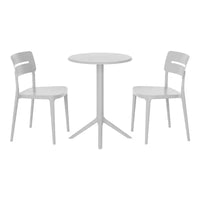 WestinTrends Playa Ensemble de bistrot 3 pièces en résine pour extérieur avec chaises de salle à manger de terrasse empilables