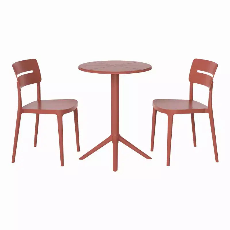 WestinTrends Playa Ensemble de bistrot 3 pièces en résine pour extérieur avec chaises de salle à manger de terrasse empilables