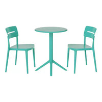 WestinTrends Playa Ensemble de bistrot 3 pièces en résine pour extérieur avec chaises de salle à manger de terrasse empilables