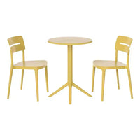 WestinTrends Playa Ensemble de bistrot 3 pièces en résine pour extérieur avec chaises de salle à manger de terrasse empilables