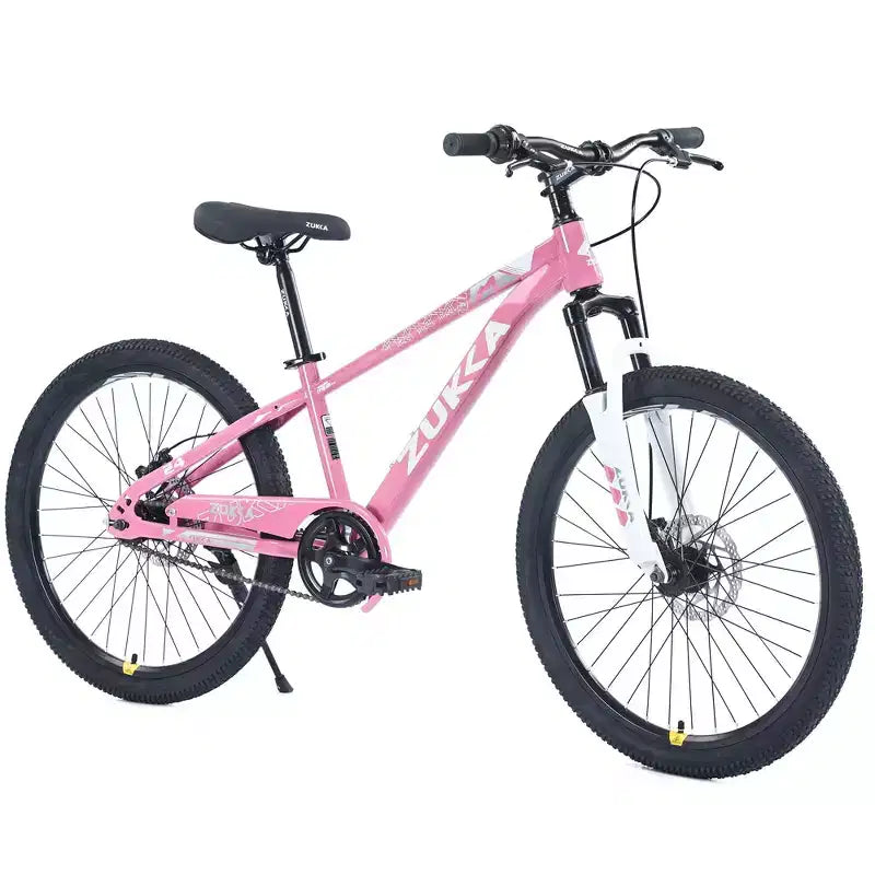 NAYSAYE Vélo VTT Cadre en acier durable avec suspension pour enfants, activités de plein air, rose, 63.78*24.8*37.2