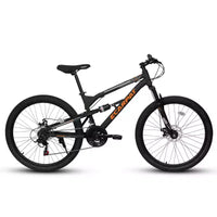 NAYSAYE Vélo 26 pouces Cadre acier 21 vitesses VTT avec double suspension Vélo adulte pour cyclisme en extérieur, Noir, 67*25*40