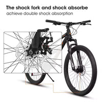NAYSAYE Vélo 26 pouces Cadre acier 21 vitesses VTT avec double suspension Vélo adulte pour cyclisme en extérieur, Noir, 67*25*40