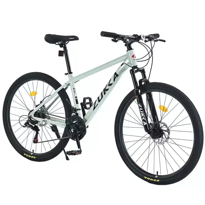 NAYSAYE Vélo VTT 27,5 pouces 21 vitesses avec suspension avant pour hommes, femmes, garçons et filles, vert, 68,8*26,37*39,37