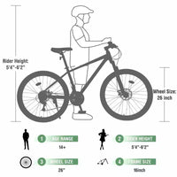 NAYSAYE VTT 26 Pouces 3X8/24 Vitesses avec Cadre en Acier Fourche à Suspension Avant pour Hommes, Femmes, Étudiants, Vert, 65,75*24,41*37