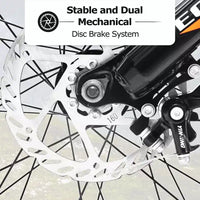 NAYSAYE Vélo de Montagne Fat Bike 24 Pouces avec Dérailleur 7 Vitesses et Double Frein à Disque pour Adultes et Adolescents, Gris, 67*25*40