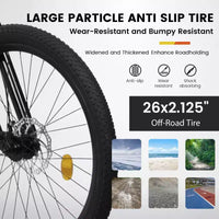 Vélo NAYSAYE 26 pouces à cadre en acier tout terrain 21 vitesses avec fourche à amortisseur et freins à disque, unisexe, noir et orange, 55,91*7,88*28,74