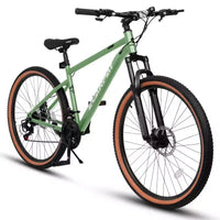 Vélo NAYSAYE VTT 27,5 pouces pour adultes avec freins à disque pour les trajets quotidiens et l'exploration en plein air, Vert, 70*27.5*40