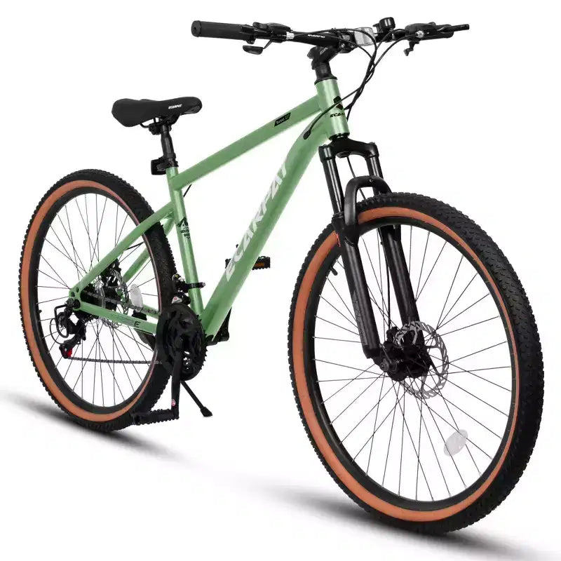Vélo NAYSAYE VTT 27,5 pouces pour adultes avec freins à disque pour les trajets quotidiens et l'exploration en plein air, Vert, 70*27.5*40