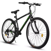 VTT NAYSAYE 26 pouces avec cadre en acier au carbone, 21 vitesses, double frein en V pour adultes et adolescents, pour le trail, noir et vert, 69.57*27*39