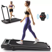 Tapis de course KRISRATE avec inclinaison, écran tactile et montre de commande à distance pour la maison, tapis de marche pliable avec barre de maintien, tapis de course sous le bureau 3,5 CV 12 km/h
