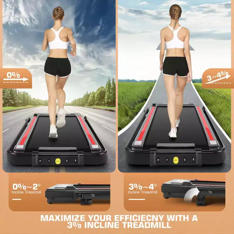 Tapis de course KRISRATE avec inclinaison, écran tactile et montre de commande à distance pour la maison, tapis de marche pliable avec barre de maintien, tapis de course sous le bureau 3,5 CV 12 km/h