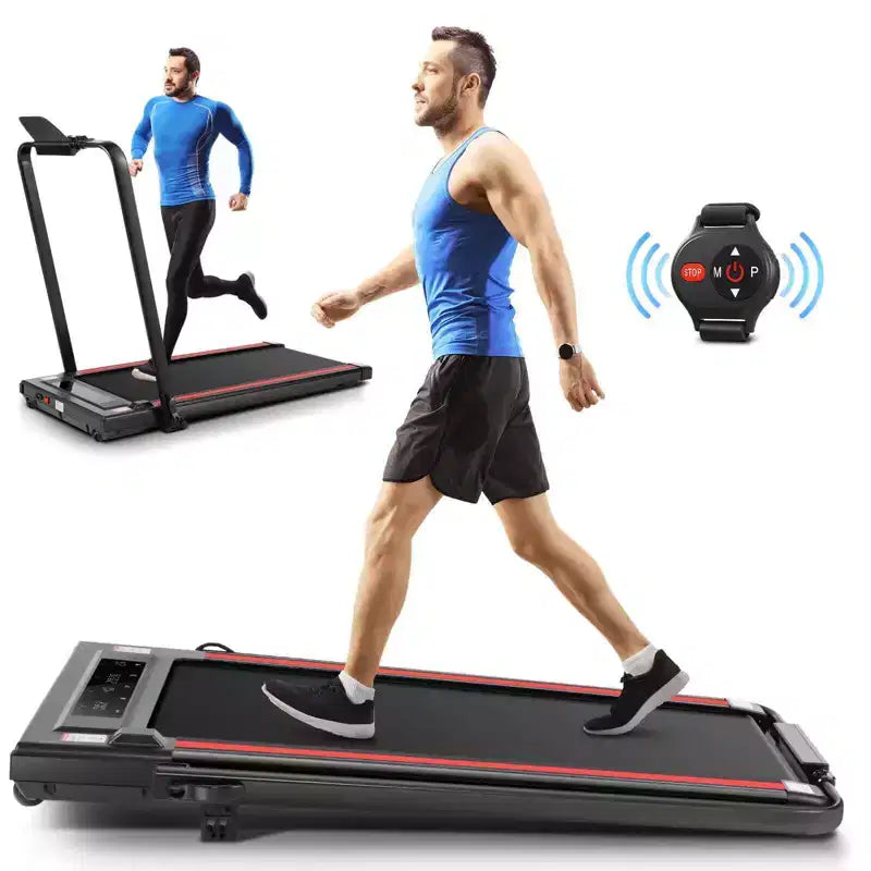 Tapis de course KRISRATE avec inclinaison, écran tactile et montre de commande à distance pour la maison, tapis de marche pliable avec barre de maintien, tapis de course sous le bureau 3,5 CV 12 km/h