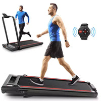 Tapis de course KRISRATE avec inclinaison, écran tactile et montre de commande à distance pour la maison, tapis de marche pliable avec barre de maintien, tapis de course sous le bureau 3,5 CV 12 km/h