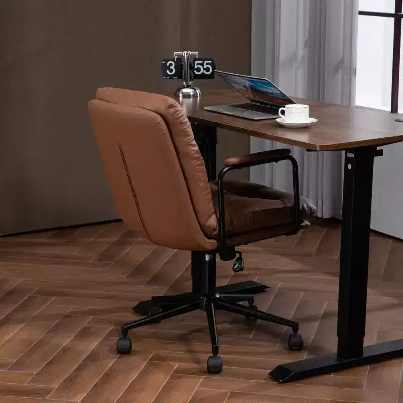 Okak Fauteuil de Bureau Mi-Dossier, Chaise de Bureau avec Accoudoirs Rembourrés et Roulettes, Chaise d'Ordinateur pour Bureau, Salle de Jeu, Étude