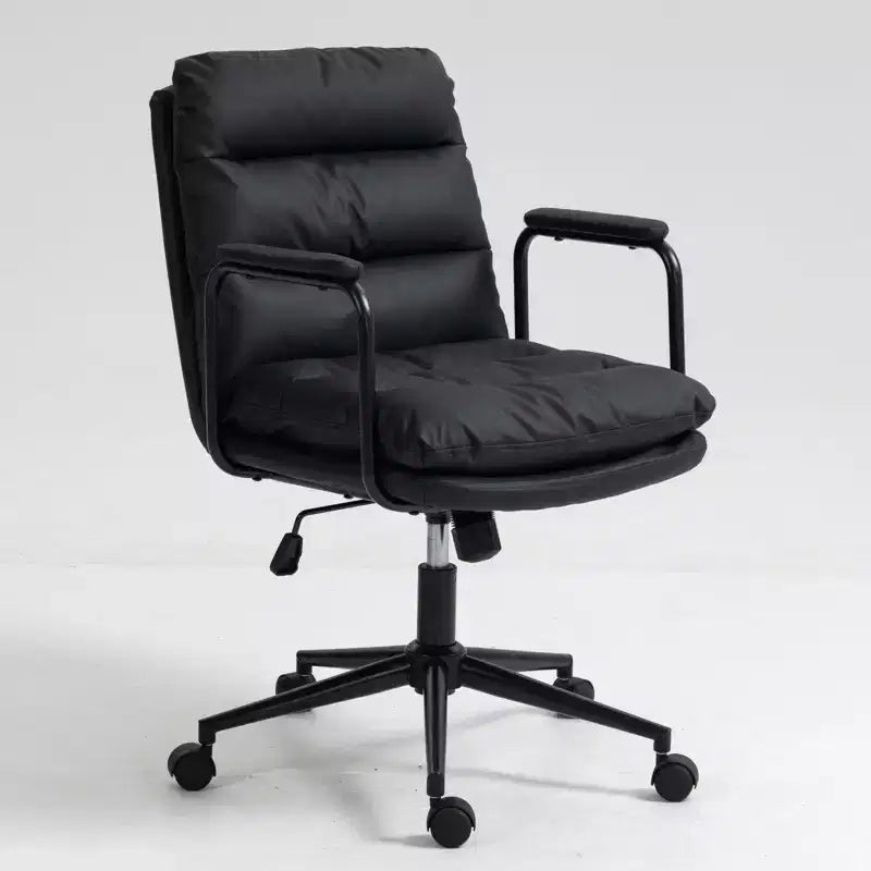 Okak Fauteuil de Bureau Mi-Dossier, Chaise de Bureau avec Accoudoirs Rembourrés et Roulettes, Chaise d'Ordinateur pour Bureau, Salle de Jeu, Étude