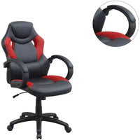Chaise de bureau Okak réglable en hauteur, chaise de bureau rembourrée avec roulettes, chaise de jeu confortable pour le bureau, le studio, la salle de jeux