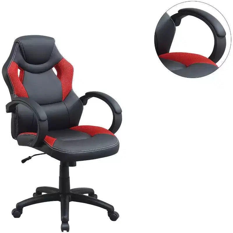 Chaise de bureau Okak réglable en hauteur, chaise de bureau rembourrée avec roulettes, chaise de jeu confortable pour le bureau, le studio, la salle de jeux