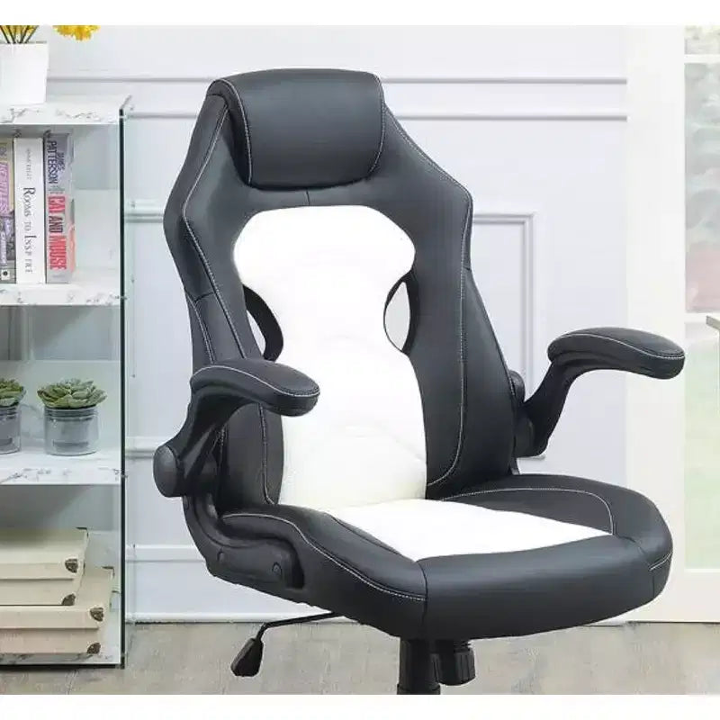 Chaise de bureau Okak réglable en hauteur, chaise de bureau rembourrée avec roulettes, chaise de jeu confortable pour le bureau, le studio, la salle de jeux