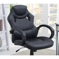 Chaise de bureau Okak réglable en hauteur, chaise de bureau rembourrée avec roulettes, chaise de jeu confortable pour le bureau, le studio, la salle de jeux