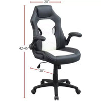 Chaise de bureau Okak réglable en hauteur, chaise de bureau rembourrée avec roulettes, chaise de jeu confortable pour le bureau, le studio, la salle de jeux