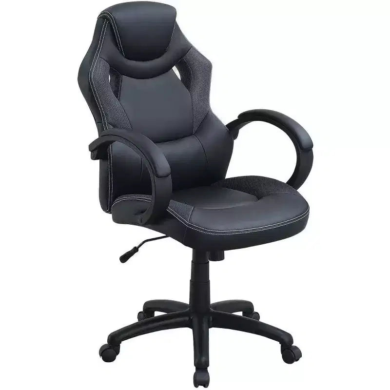 Chaise de bureau Okak réglable en hauteur, chaise de bureau rembourrée avec roulettes, chaise de jeu confortable pour le bureau, le studio, la salle de jeux