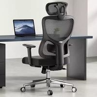 Chaise de bureau ergonomique Okak, chaise de bureau en maille avec appui-tête, support lombaire et accoudoirs réglables, chaise de jeu à dossier haut pour le bureau, la maison
