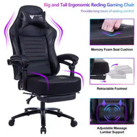 Chaise de jeu Okak à dossier haut, chaise de bureau ergonomique avec repose-pieds pliable, chaise confortable réglable en hauteur pour l'étude, la salle de jeu