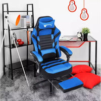 Chaise de jeu Okak à dossier haut, chaise de bureau ergonomique avec repose-pieds pliable, chaise confortable réglable en hauteur pour l'étude, la salle de jeu