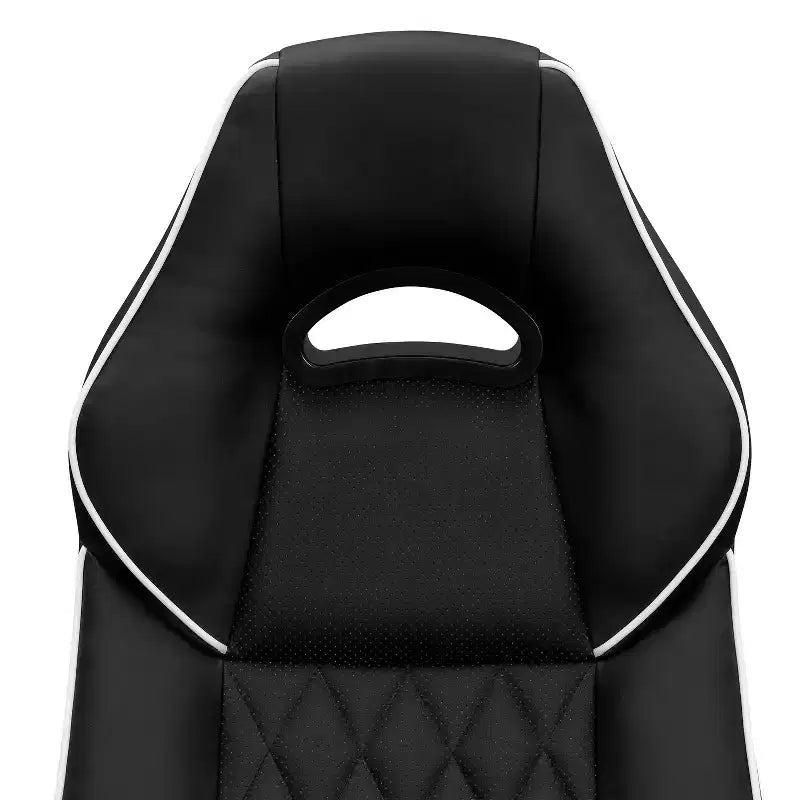 Chaise gaming Okak à dossier haut avec assise et dossier rembourrés, chaise de bureau de direction à base métallique et roulettes, chaise de bureau pour l'étude et la salle de lecture, noir