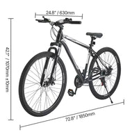 VTT VEVOR, Vélo Tout-Terrain 29 Pouces avec Suspension Avant, Dérailleur SHIMANO 21 Vitesses, Freins à Disque Doubles, Cadre en Alliage d'Aluminium, Noir